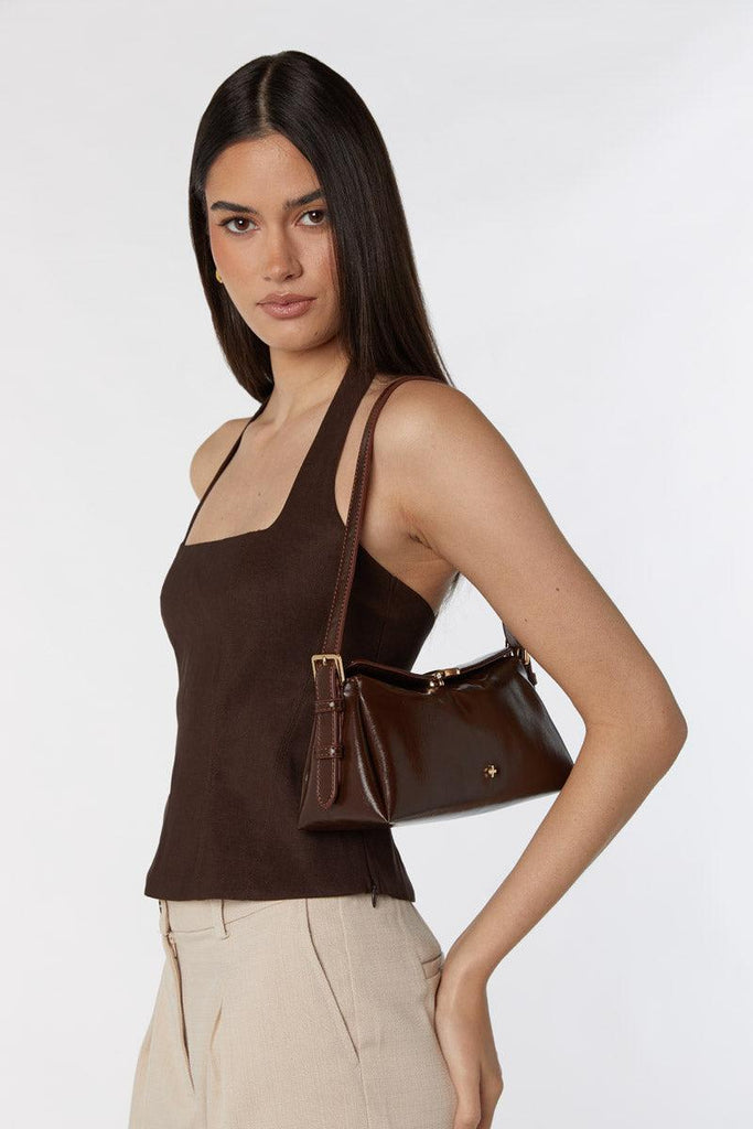 Rachel Shoulder Bag - Chocolate Crinkle – PETA + JAIN