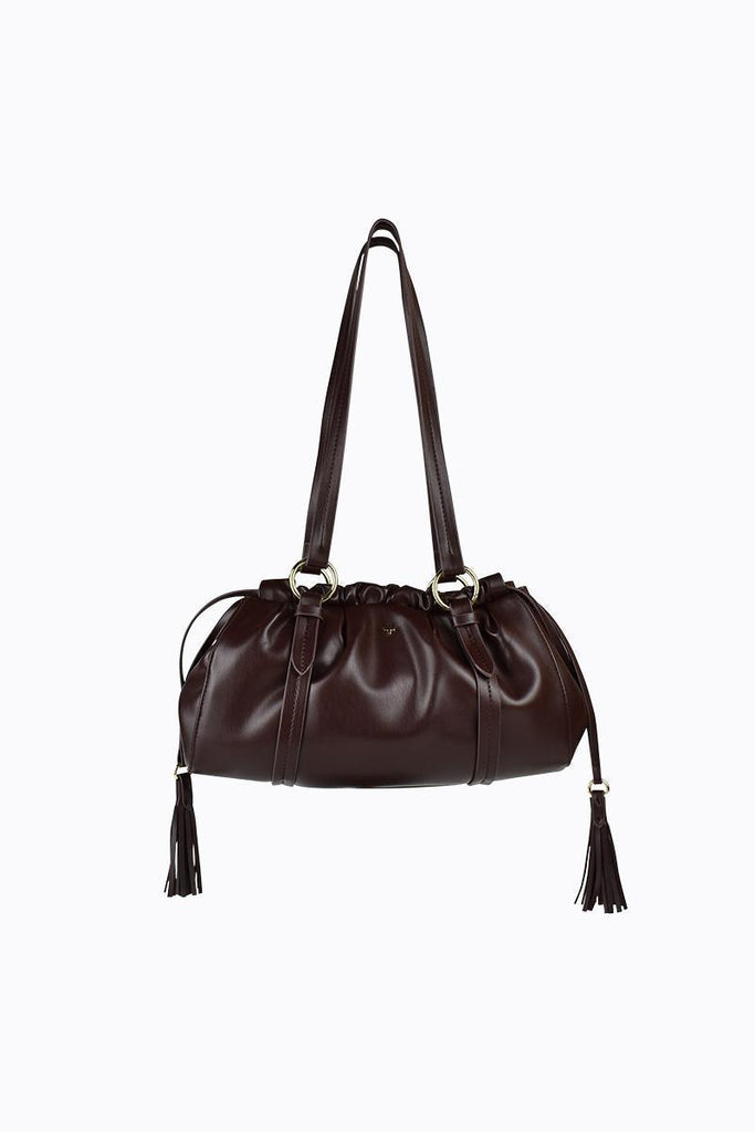 Rory Drawstring Shoulder Bag - Chocolate – PETA + JAIN display picture 3